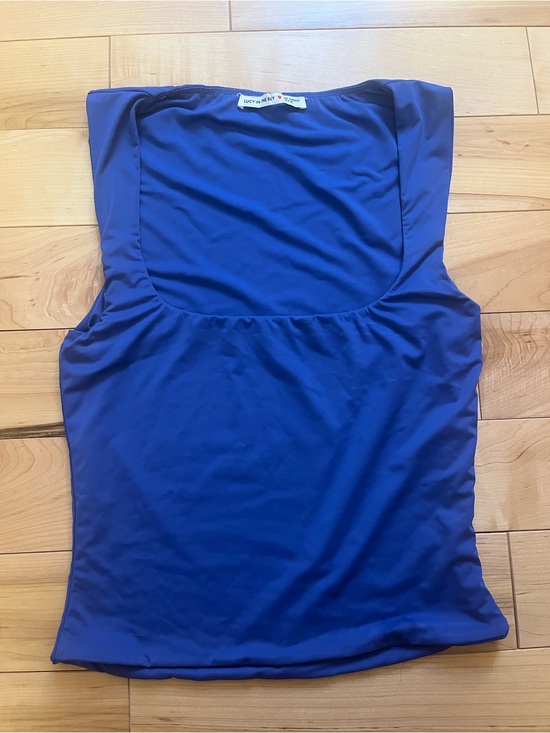 Lucy in the Sky Tops - Lucy in the Sky Cobalt Blue Scoop Neck Tank
